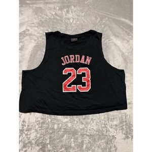 Jordan Crop Tank Top Women 2XL Black Michael Jordan 23 Graphic Activewear